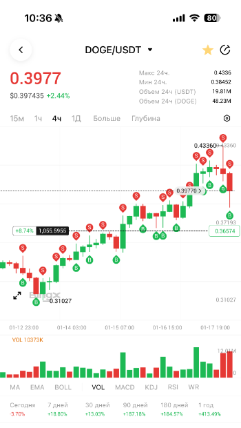 DOGE/USDT Торговый бот Surf Capital