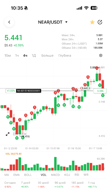 NEAR/USDT Торговый бот Surf Capital