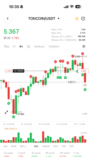 TONCOIN/USDT Торговый бот Surf Capital